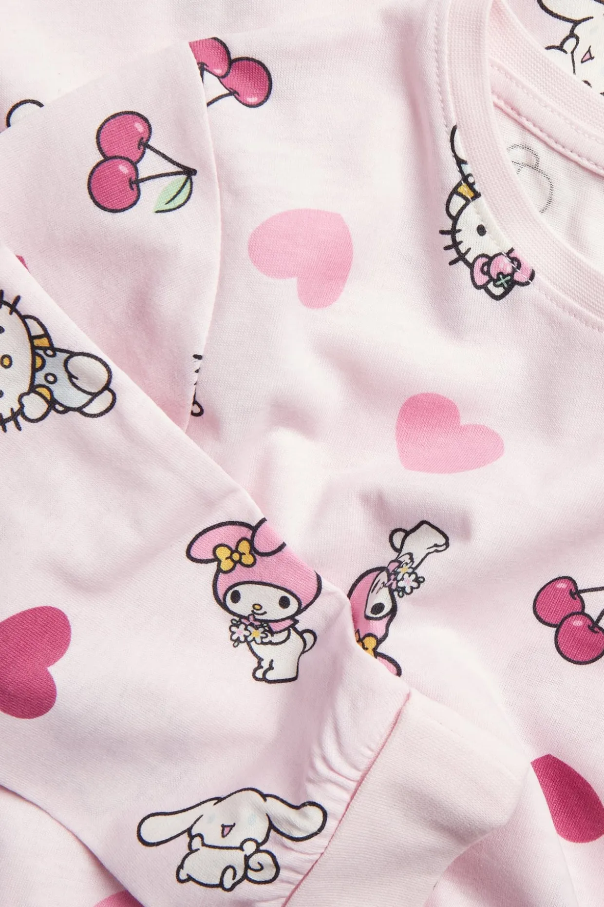 Hello Kitty -kuvioinen puuvillatrikoota oleva yöpaita | Pinkki | Lapset | Kappahl