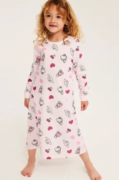 Hello Kitty -kuvioinen puuvillatrikoota oleva yöpaita | Pinkki | Lapset | Kappahl