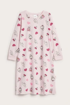 Hello Kitty -kuvioinen puuvillatrikoota oleva yöpaita | Pinkki | Lapset | Kappahl