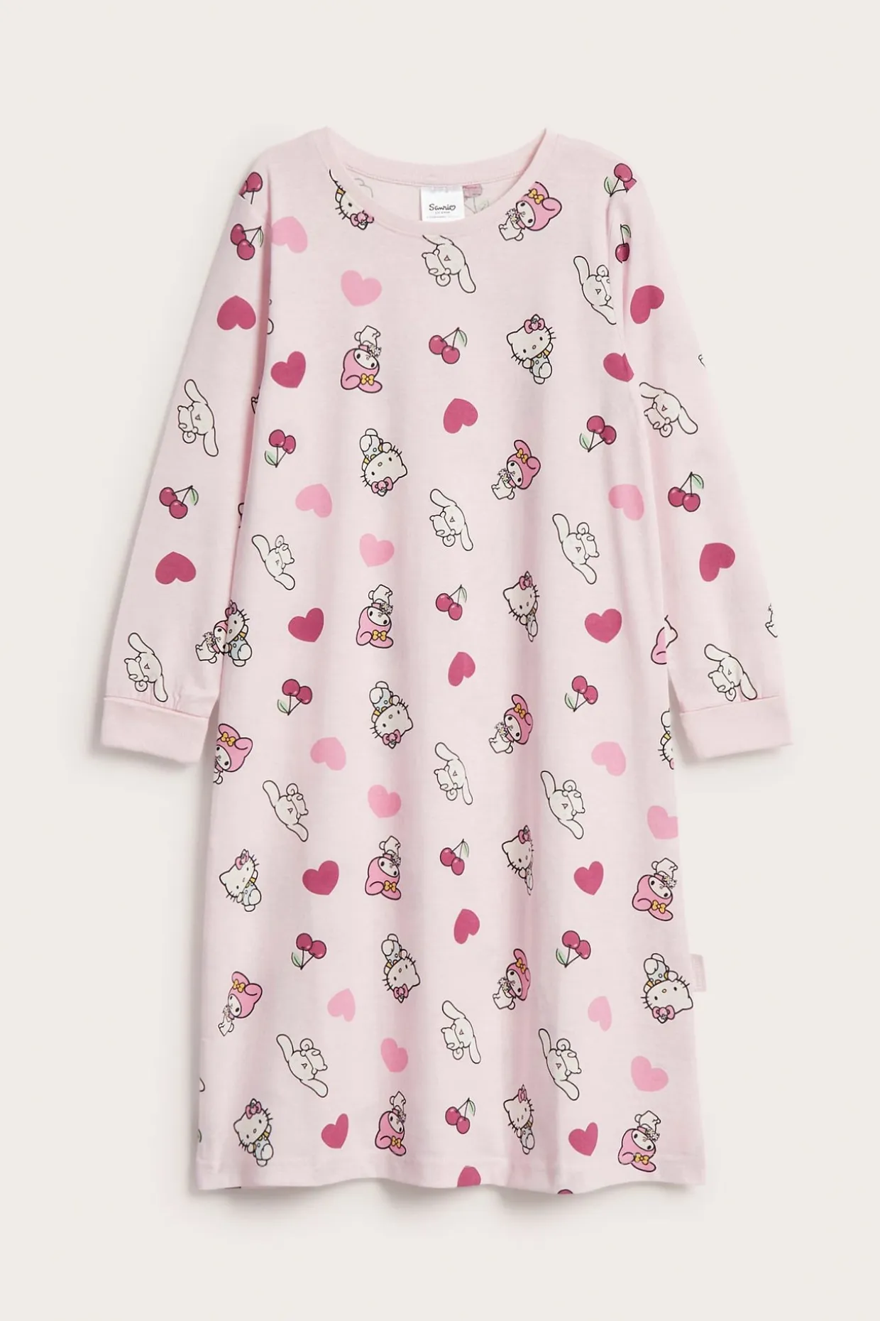 Hello Kitty -kuvioinen puuvillatrikoota oleva yöpaita | Pinkki | Lapset | Kappahl