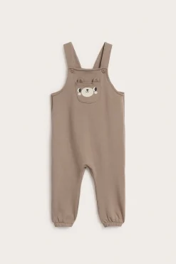 Henkselihousut, joissa on nallekuvio etutaskussa | Beige | Vauvat | Kappahl
