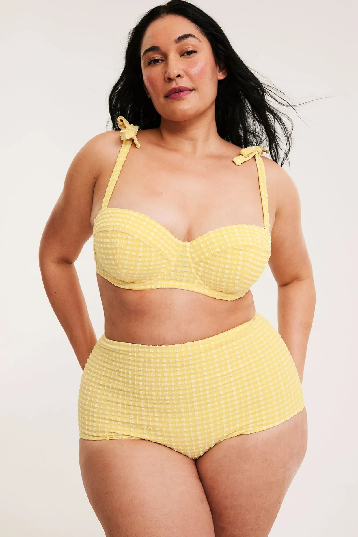 Hipstermallinen ruudullinen bikinialaosa | Keltainen | Naiset | Kappahl