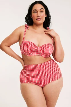 Hipstermallinen ruudullinen bikinialaosa | Punainen | Naiset | Kappahl