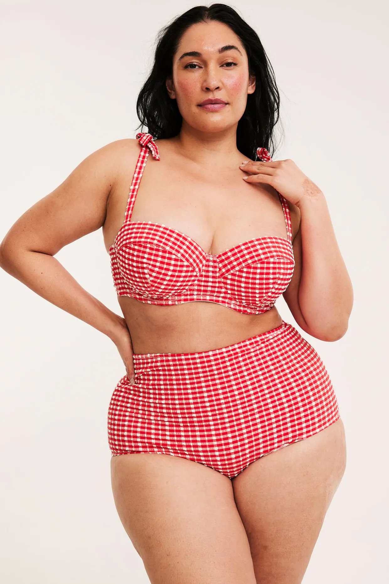 Hipstermallinen ruudullinen bikinialaosa | Punainen | Naiset | Kappahl
