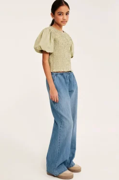 Housut pehmeästä denimistä | Vaalea denim | Lapset | Kappahl