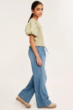 Housut pehmeästä denimistä | Vaalea denim | Lapset | Kappahl
