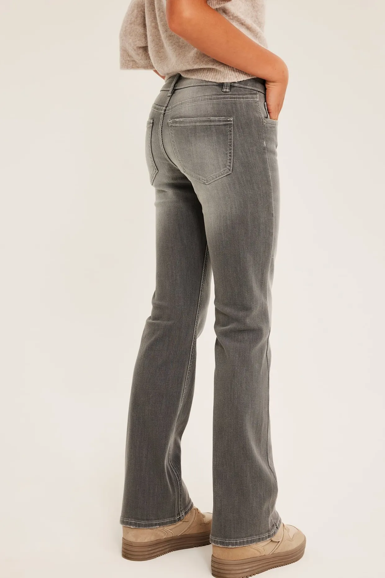 Jeans bootcut low waist | Hopeanharmaa | Lapset | Kappahl