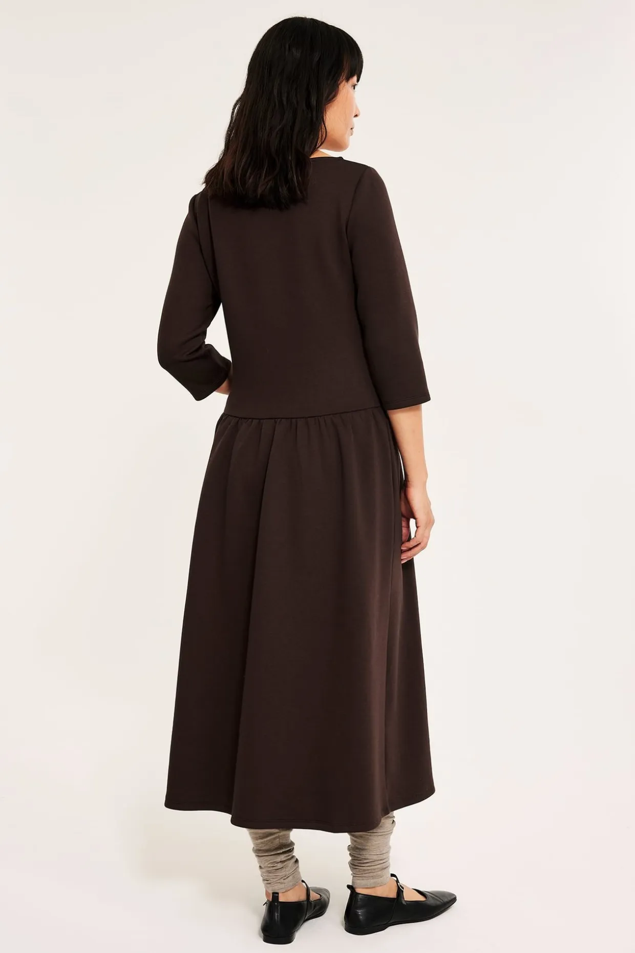 Jersey-midimekko | Tummanruskea | Naiset | Kappahl