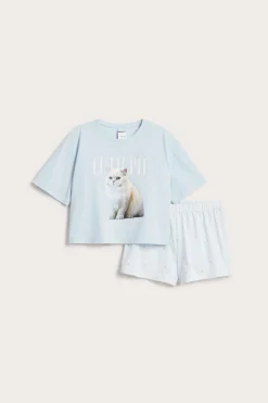 Kaksiosainen puuvillapyjama | Sininen | Lapset | Kappahl