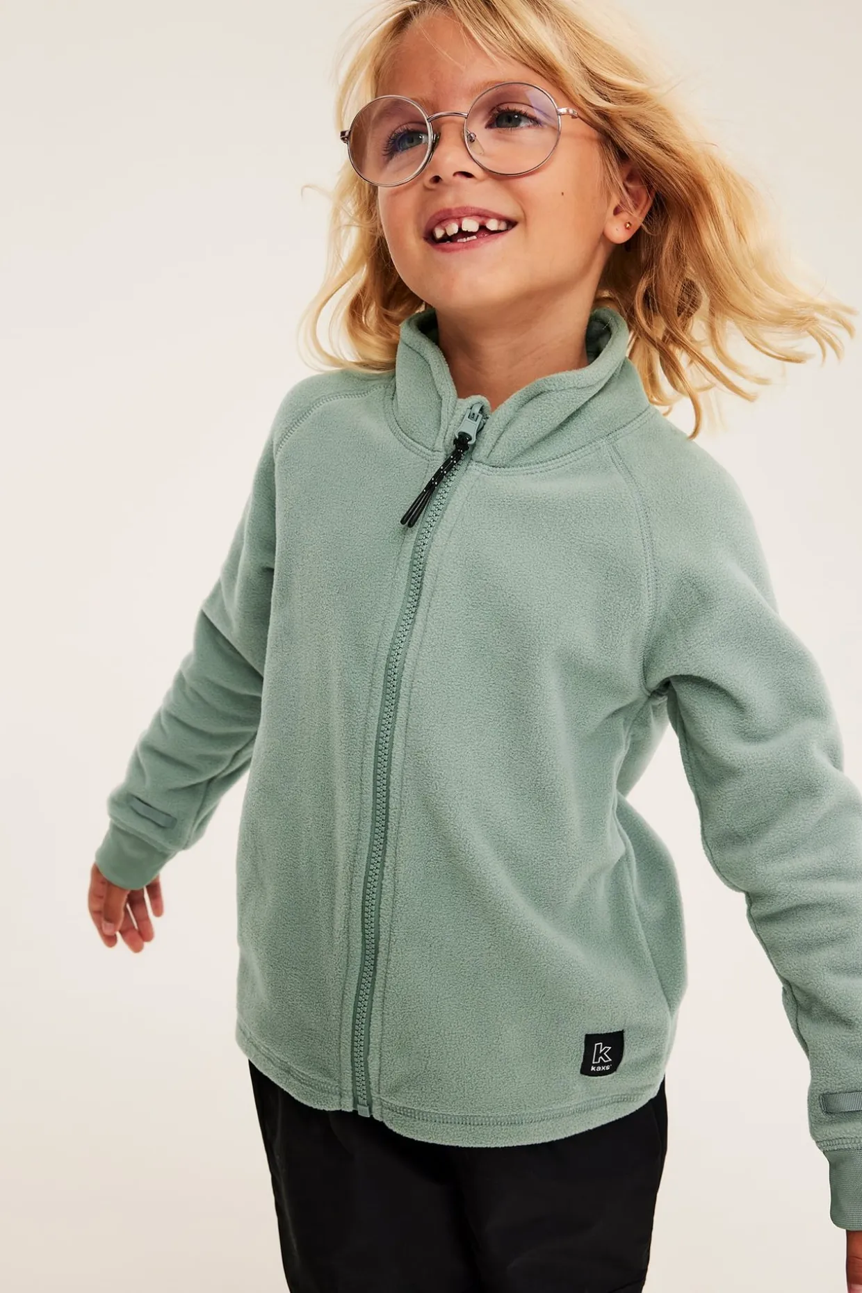 Kaxs-malliston fleecetakki, jossa zip-in/zip-off | Vaaleanvihreä | Lapset | Kappahl