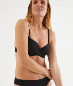 Kietaisumallinen bikiniyläosa | Musta | Naiset | Kappahl