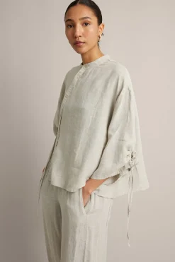Kietaisumallinen pellavapaita | Beige | Naiset | Kappahl