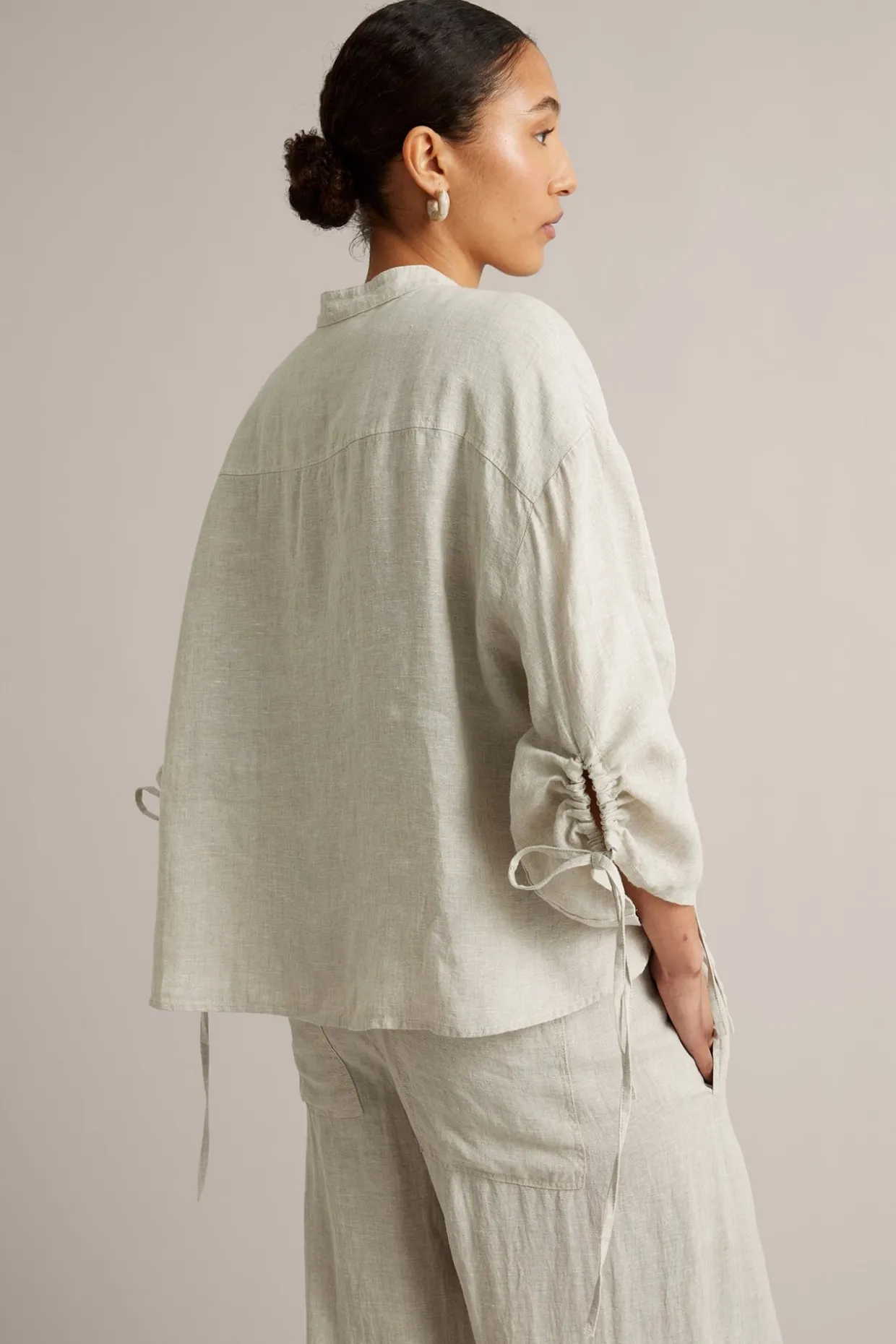 Kietaisumallinen pellavapaita | Beige | Naiset | Kappahl
