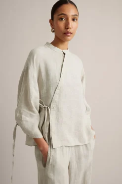 Kietaisumallinen pellavapaita | Beige | Naiset | Kappahl