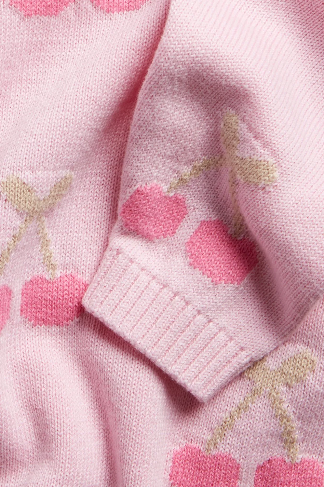 Kirsikkakuvioinen neulepusero | Pinkki | Lapset | Kappahl
