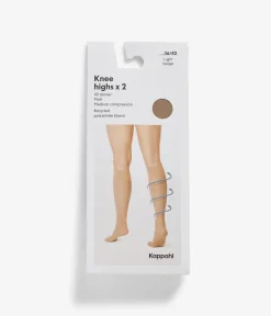 Kompressiosukat, 2-pack | Vaaleanbeige | Naiset | Kappahl