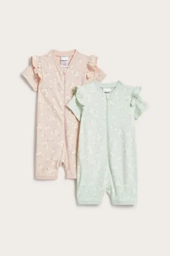 2 kpl:n pakkaus lyhythihaista pyjamaa | Pinkki | Vauvat | Kappahl