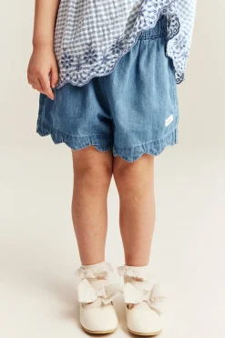 Kudottua farkkukangasta olevat shortsit | Vaalea denim | Lapset | Newbie