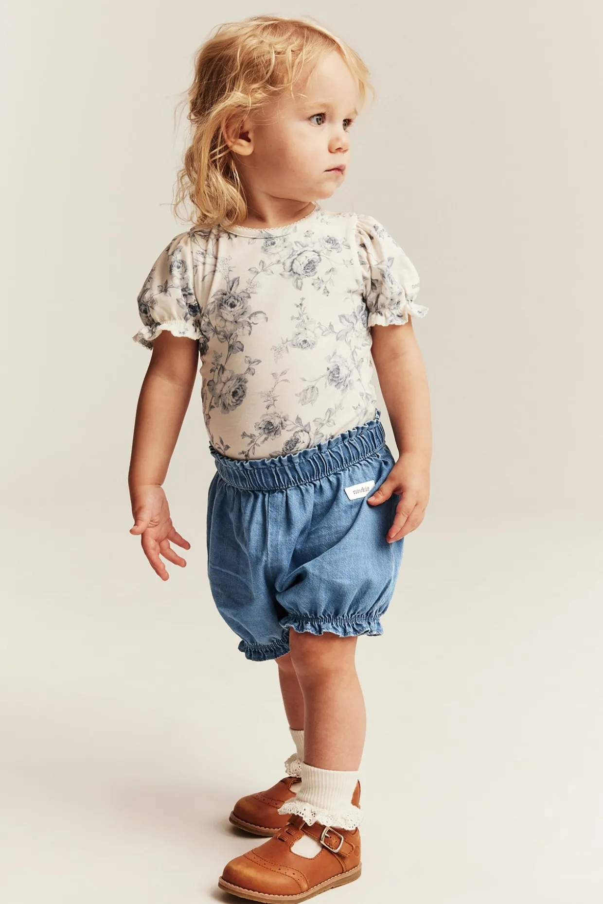Kudottua farkkukangasta olevat shortsit | Vaalea denim | Vauvat | Newbie