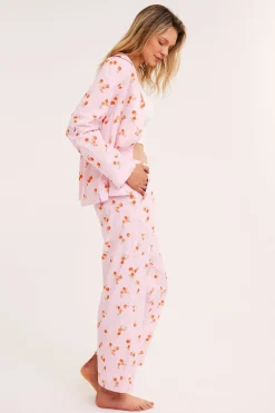 Kudottua puuvillaa olevat pyjamahousut
