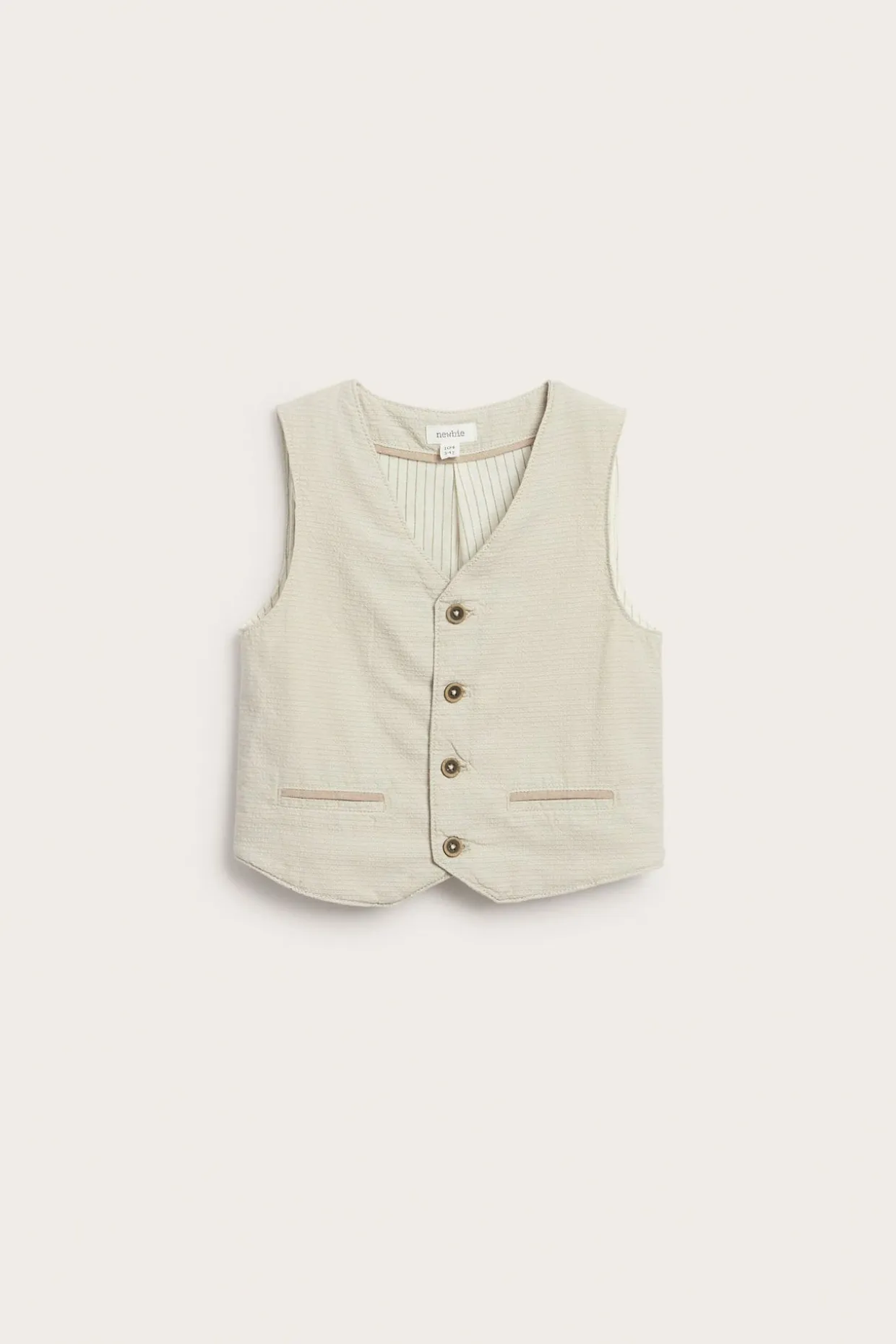Kudottu liivi, jossa on taskut | Beige | Lapset | Newbie