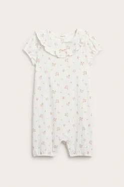 Kukallinen röyhelösomisteinen pyjama | Luonnonvalkoinen | Vauvat | Newbie