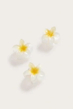 Kukanmuotoiset hiusklipsit, 3-pack | Valkoinen | Naiset | Kappahl