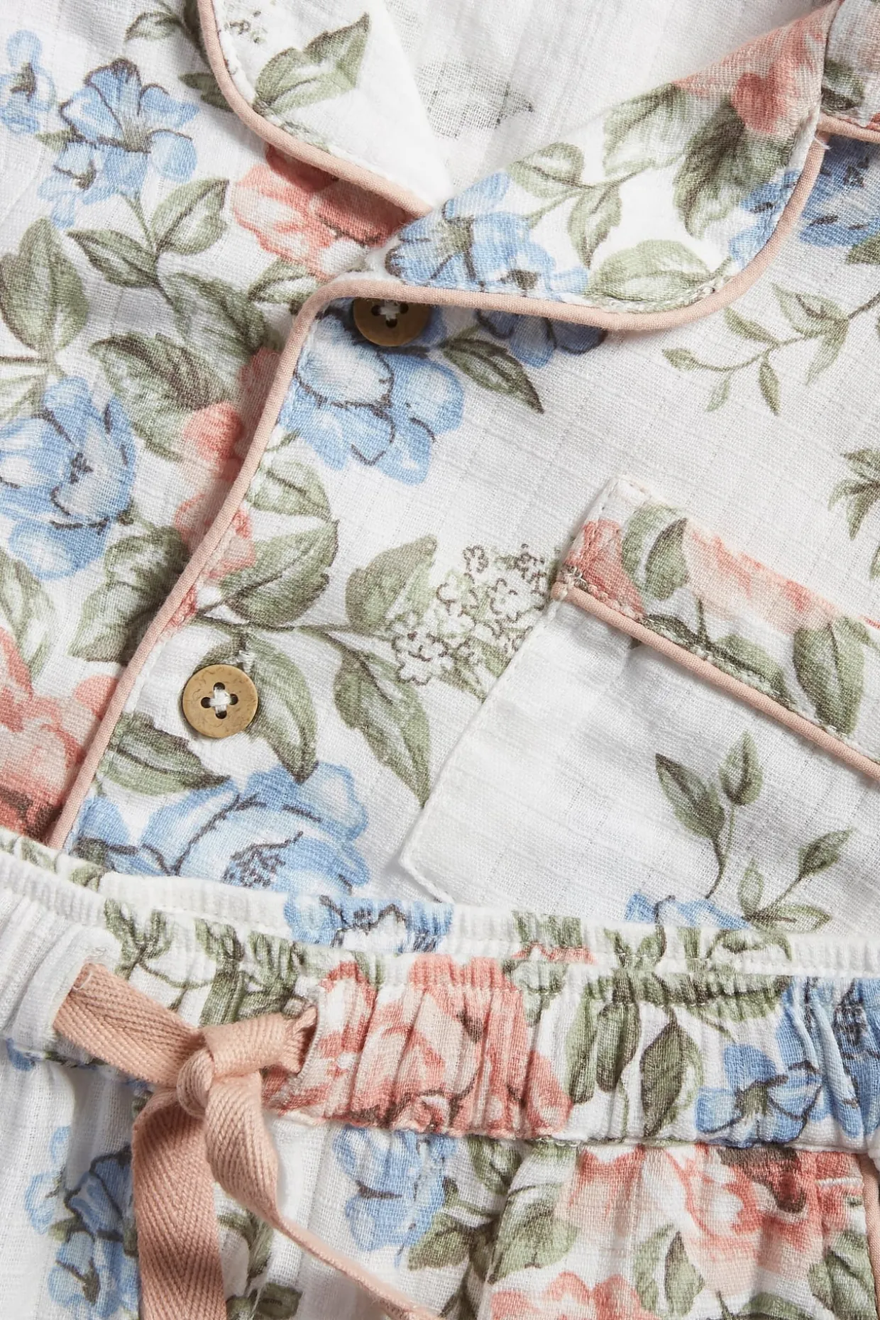 Kukkakuvioinen pyjama | Luonnonvalkoinen | Lapset | Newbie