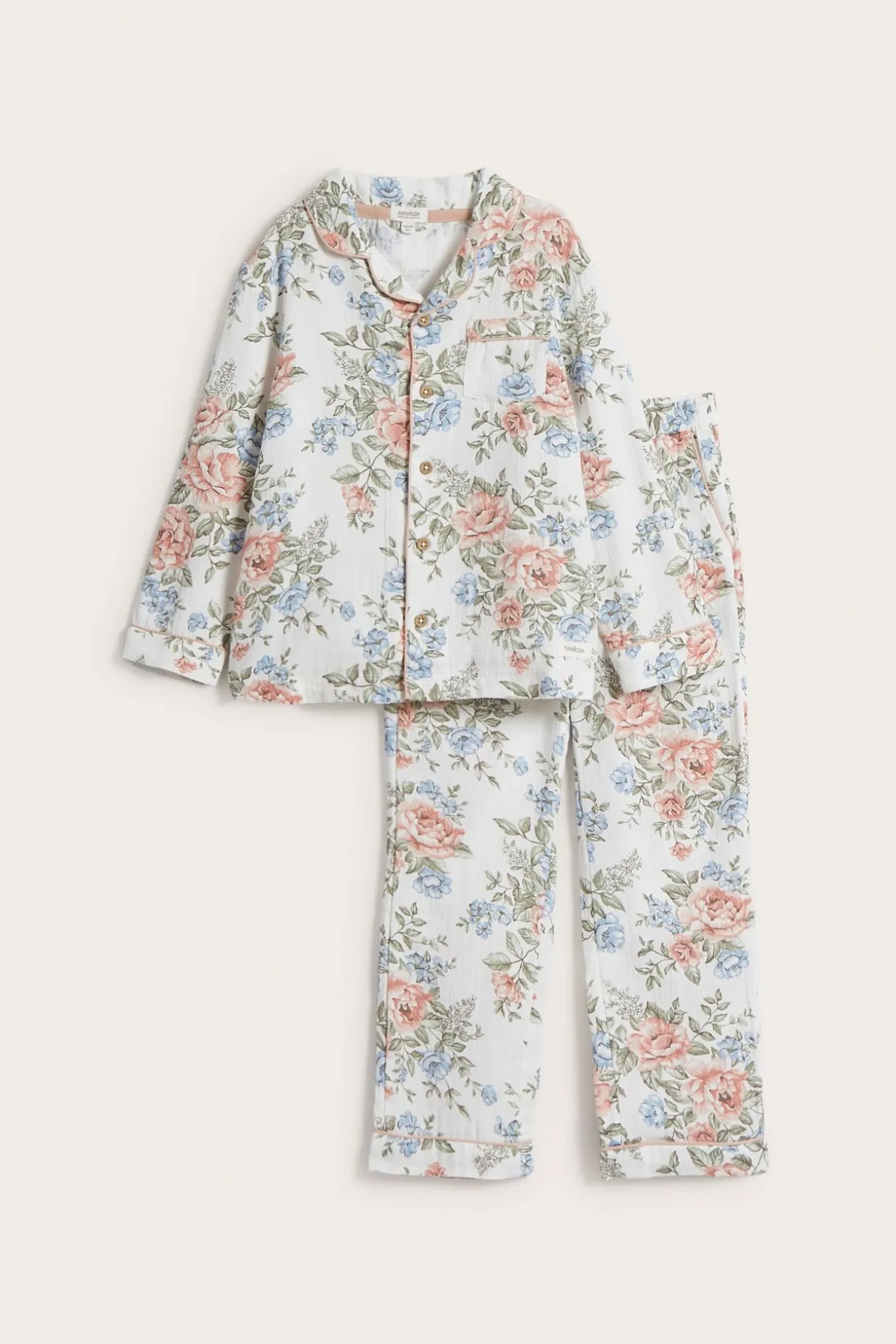 Kukkakuvioinen pyjama | Luonnonvalkoinen | Lapset | Newbie