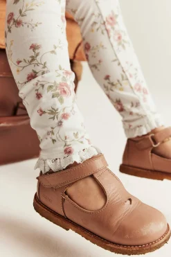 Kukkakuvioiset leggingsit, joissa pitsiä | Luonnonvalkoinen | Lapset | Newbie
