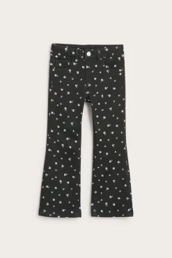 Kuvioidut bootcut-malliset tvillifarkut | Musta | Lapset | Kappahl