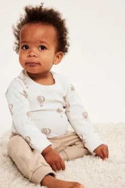 Kuvioitu ribattu vauvojen body | Beige | Vauvat | Kappahl