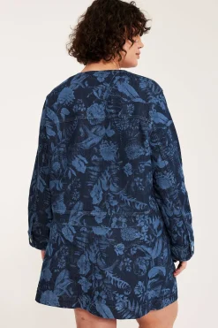 Kuviollinen farkkutakki | Denim | Naiset | Kappahl