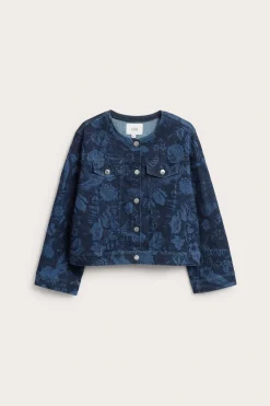 Kuviollinen farkkutakki | Denim | Naiset | Kappahl