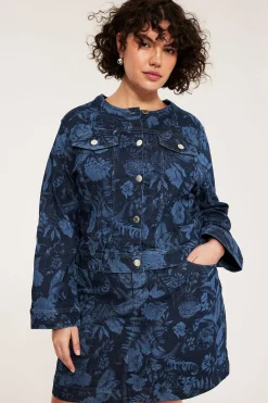 Kuviollinen farkkutakki | Denim | Naiset | Kappahl