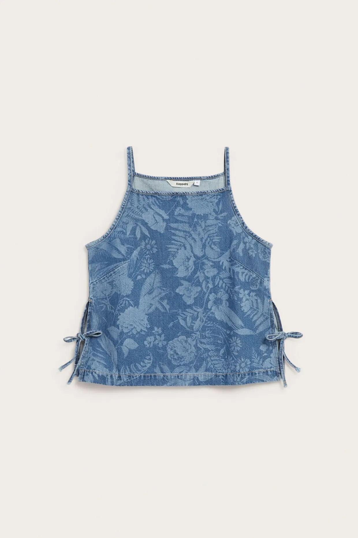 Kuviollinen farkkutoppi | Vaalea denim | Naiset | Kappahl