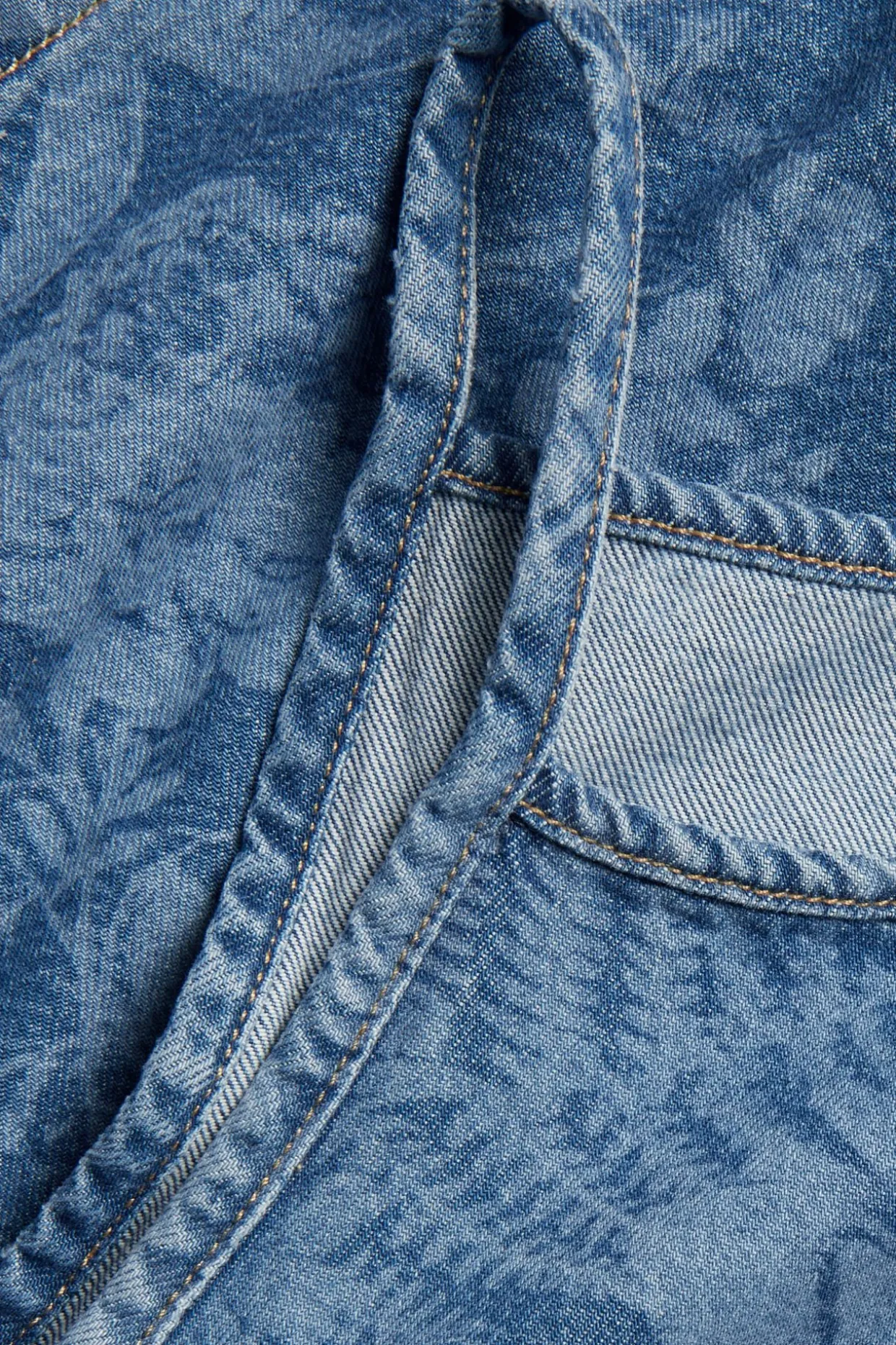 Kuviollinen farkkutoppi | Vaalea denim | Naiset | Kappahl