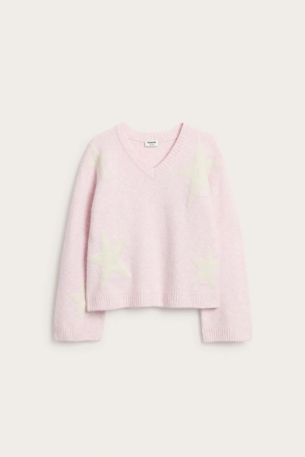 Kuviollinen neulepusero, jossa on v-pääntie | Pinkki | Lapset | Kappahl