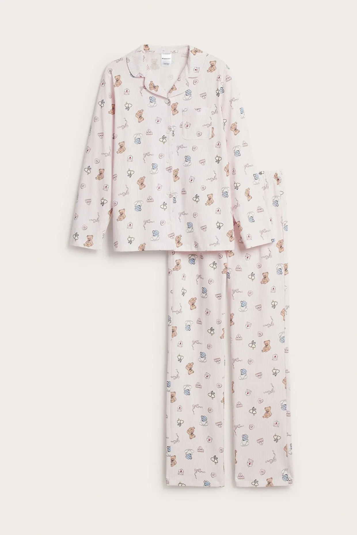Kuviollinen paitapyjama | Luonnonvalkoinen | Lapset | Kappahl