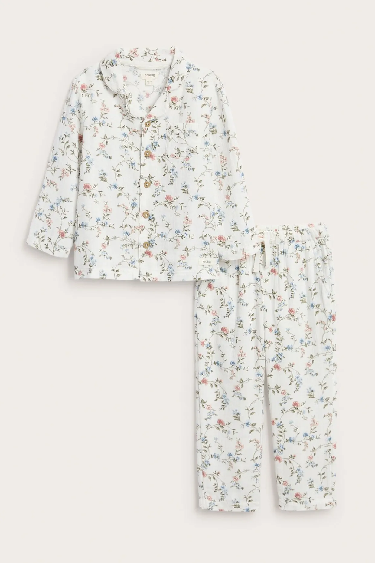 Kuviollinen pyjama | Luonnonvalkoinen | Lapset | Newbie