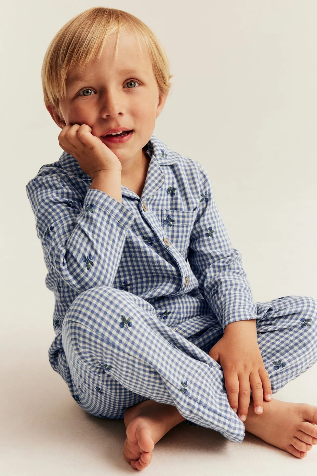 Kuviollinen pyjama | Sininen | Lapset | Newbie