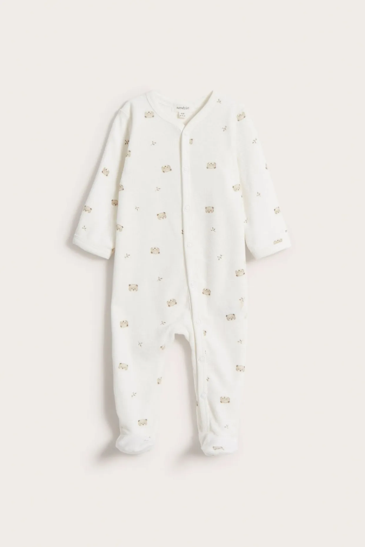 Kuviollinen vauvojen veluuripyjama | Luonnonvalkoinen | Vauvat | Newbie