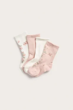 Kuviolliset sukat, 4-pack | Luonnonvalkoinen | Vauvat | Newbie
