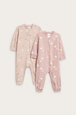 Kuviolliset vauvojen pyjamat, 2-pack | Pinkki | Vauvat | Kappahl