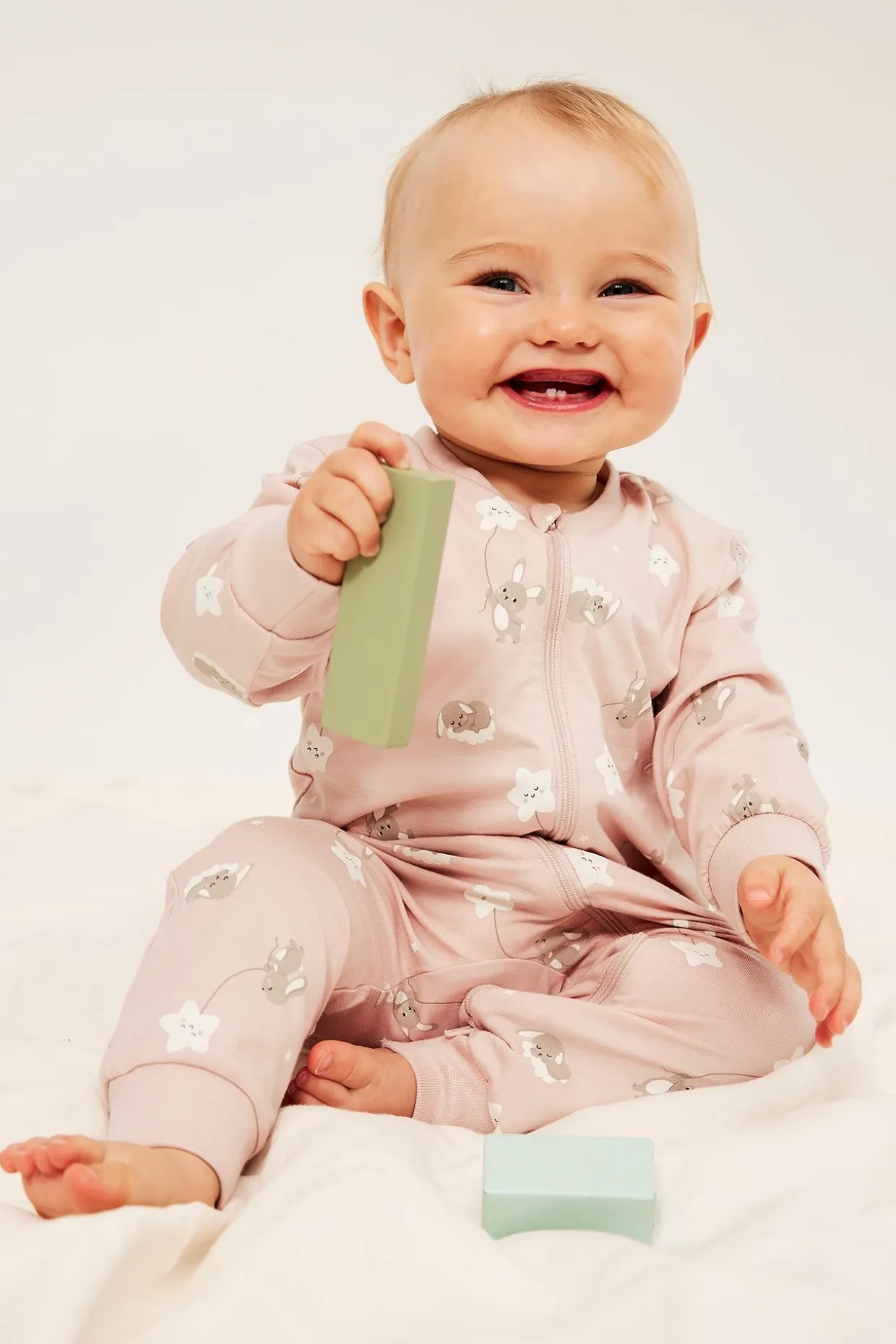 Kuviolliset vauvojen pyjamat, 2-pack | Pinkki | Vauvat | Kappahl