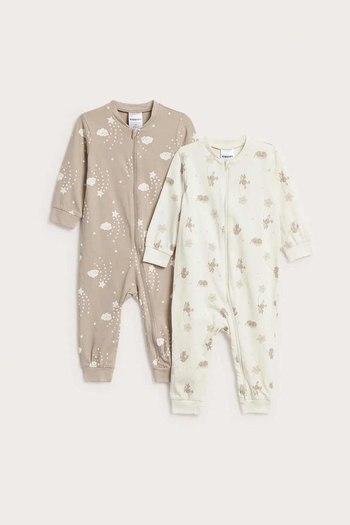 Kuviolliset vauvojen pyjamat, 2-pack | Luonnonvalkoinen | Vauvat | Kappahl