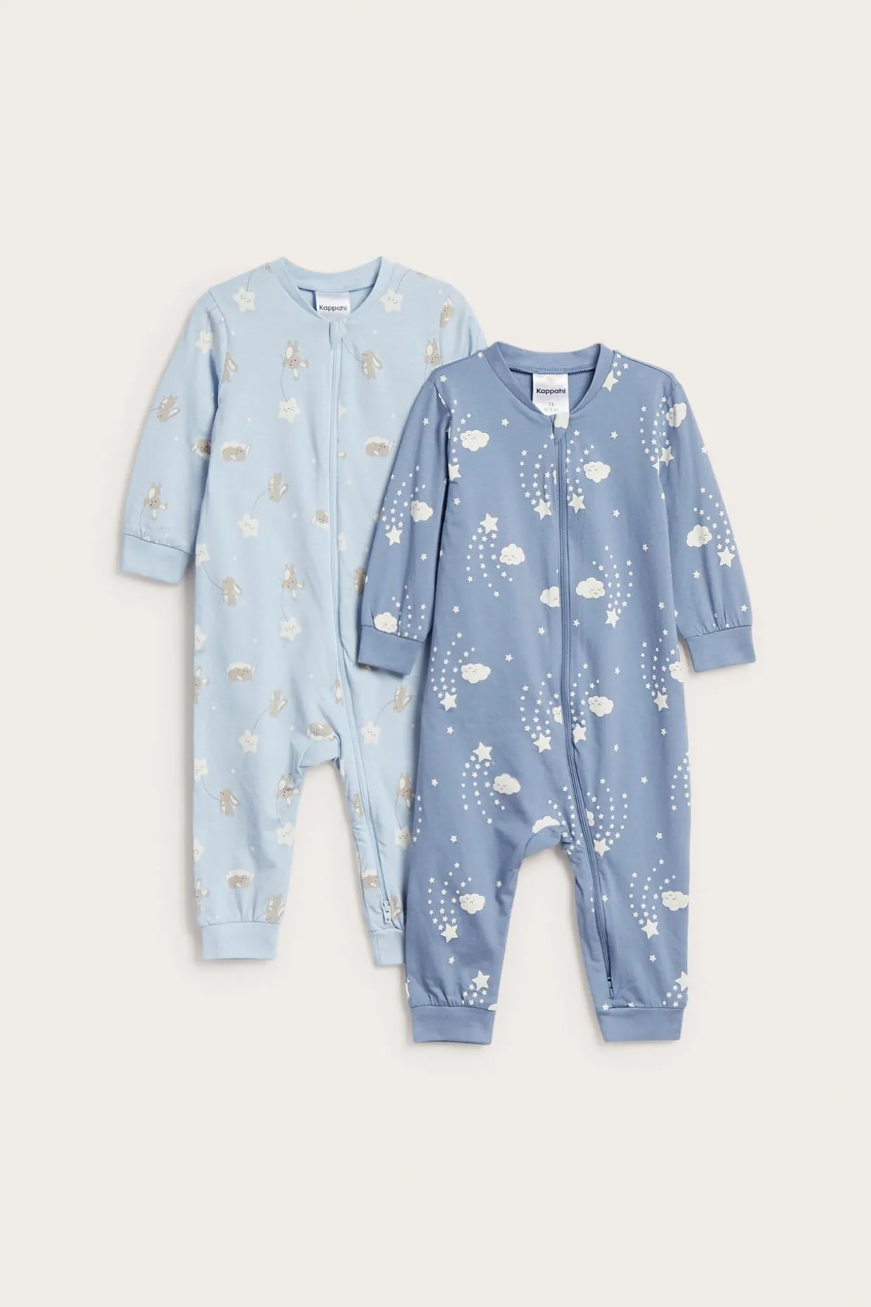 Kuviolliset vauvojen pyjamat, 2-pack | Vaaleansininen | Vauvat | Kappahl