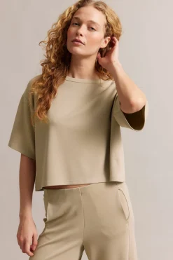 Laatikkomainen t-paita modaalisekoitteesta | Beige | Naiset | Kappahl