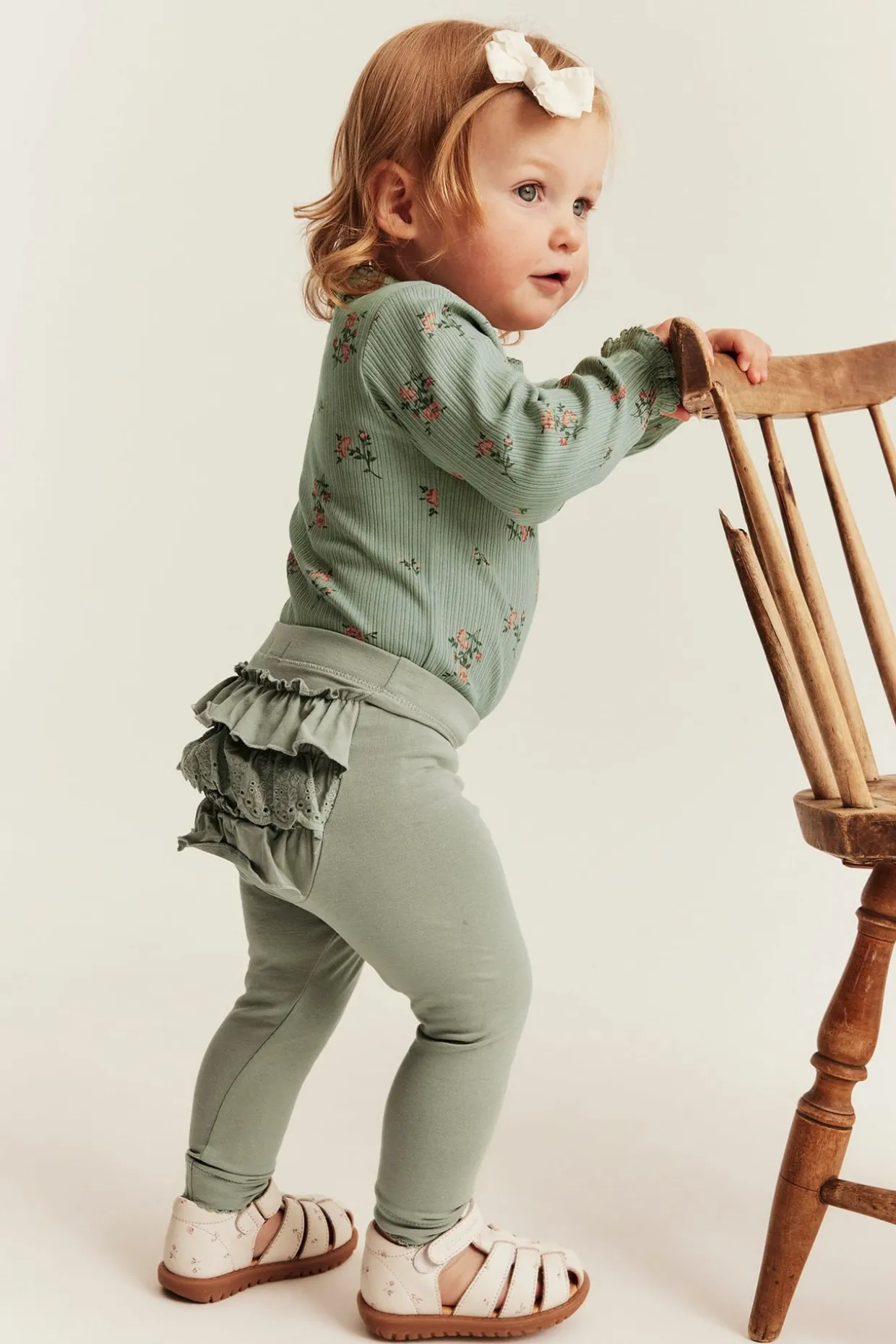 Leggingsit, joissa on röyhelö | Vihreä | Vauvat | Newbie