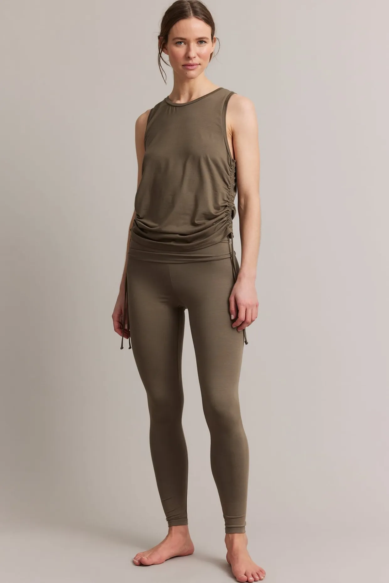 Leggingsit, joissa on taitettava vyötärö | Ruskea | Naiset | Kappahl